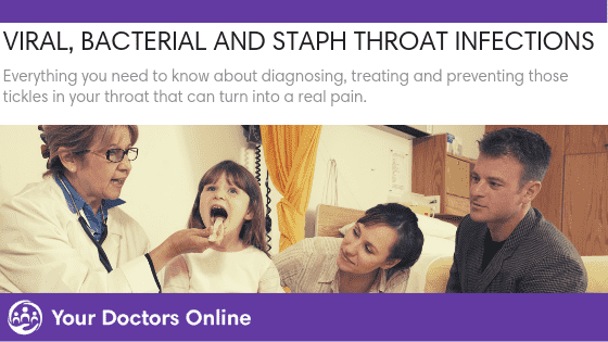 viral bacterial and staph throat infections
